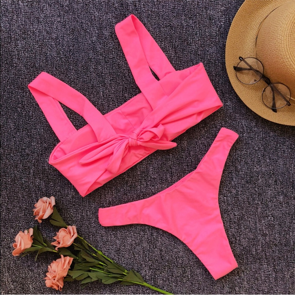 904 pink Knot Swimsuits - Picture 3 of 5